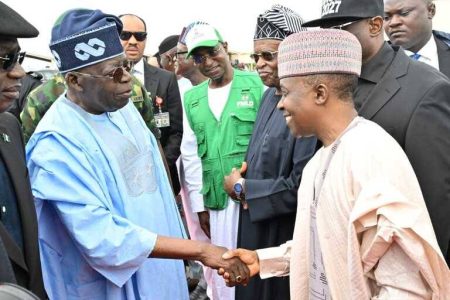 Farouk Lawan with Tinubu before he was given presidential pardon.
