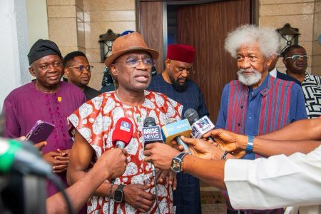Governor Hyacinth Alia and Wole Soyinka