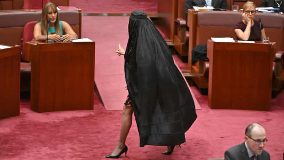 Australian Senate condemns Pauline Hanson’s repeat burqa stunt
