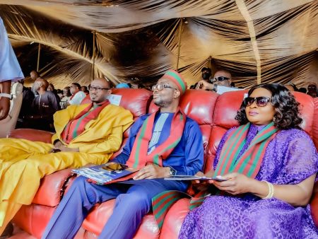 New Humanitarian Affairs and Poverty Reduction Minister, Bernard Doro and his wife, Naomi