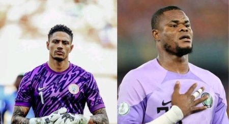 L-R: Maduka Okoye and Stanley Nwabali