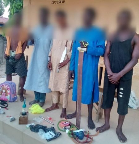 The arrested suspects by police