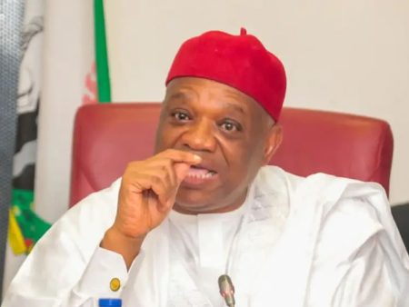 Senator Orji Uzor Kalu speaking during a television interview on the political resolution of Nnamdi Kanu’s case.