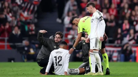 Mbappé’s brace and assist fire Real Madrid past Athletic 3-0, ending a winless run, though injuries to Alexander-Arnold and Camavinga spoil the victory.