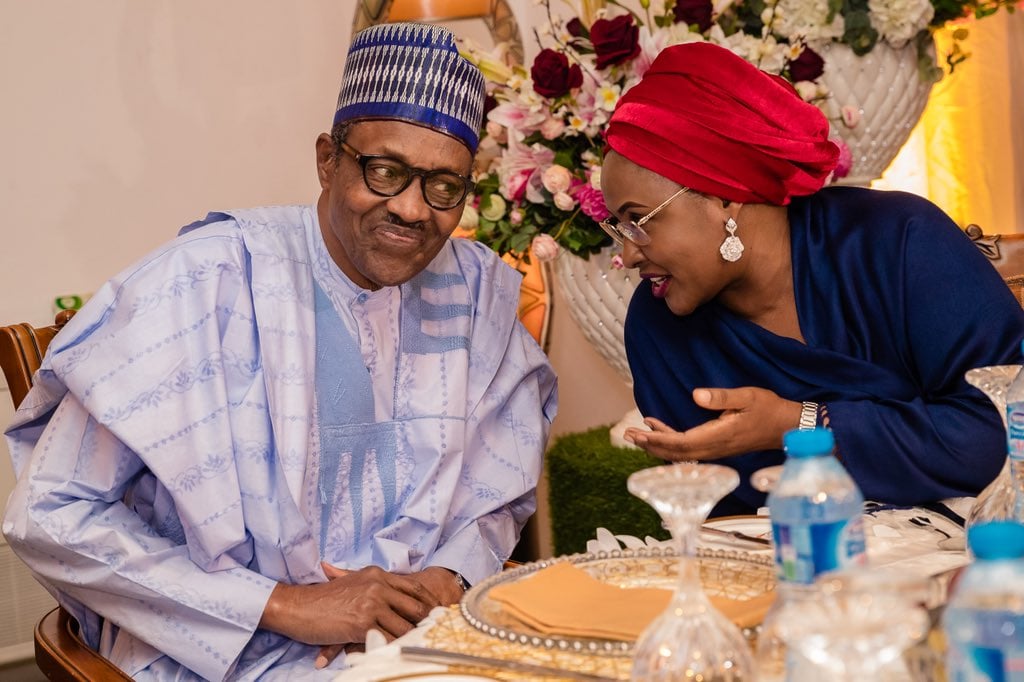 Aisha Buhari: Gossip that I planned to kill Buhari made him lock his room Buhari and wife Aisha