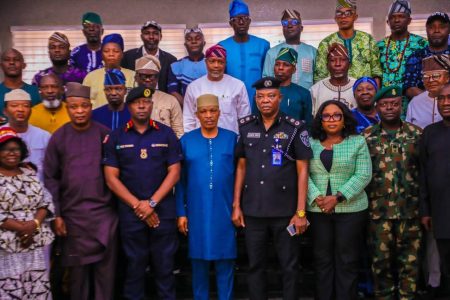 Ekiti State Governor Special Adviser on Security Ebenezer Ogundana and the LGA Chairmen