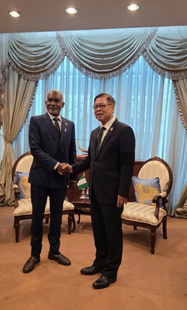 Nigeria moves to elevate ties with Thailand to strategic partnership Nigerian and Thai foreign ministers meet in Bangkok to discuss strengthening political, economic and cultural cooperation between both countries.