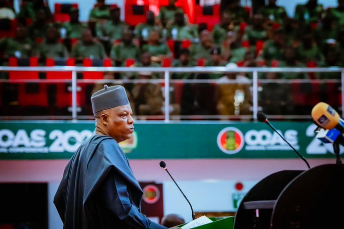 Tinubu: We’re mobilising all military assets to protect Nigerians, crush security threats Kashim Shettima represented Bola Tinubu