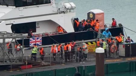 Migrant crossing English Channel