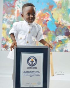 Ace-Liam Nana Sam Ankrah — 1 year, 152 days (youngest male artist)
