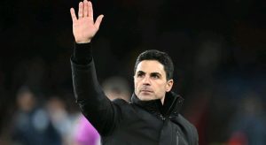 Arsenal boss Arteta explains why Gunners stand alone in UCL race Mikel Arteta standing on the touchline at the Emirates Stadium during Arsenal’s Champions League match against Sporting CP.
