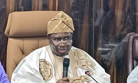 INEC Chairman Prof. Joash Amupitan speaking at the 2026 INEC Induction and Strategic Retreat in Lagos.