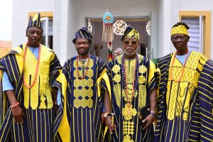 Seye Ogboja and other Baba in-laws during the burial ceremony.