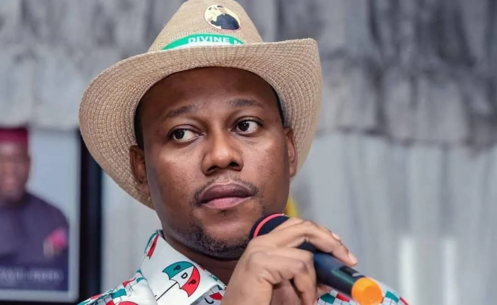 Ini Ememobong speaking about reconciliation efforts within the Peoples Democratic Party amid divisions involving Nyesom Wike and supporters of Kabiru Turaki.