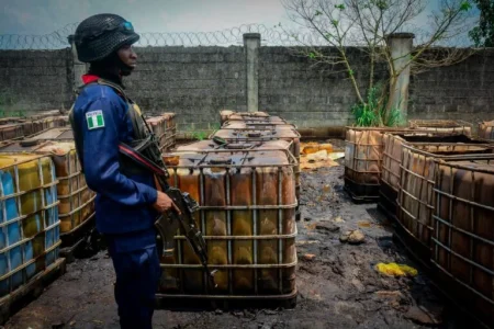 Operatives of the Anti-Vandal Unit of the Nigeria Security and Civil Defence Corps (NSCDC) have uncovered a major illegal bunkering site in Rivers State, exposing