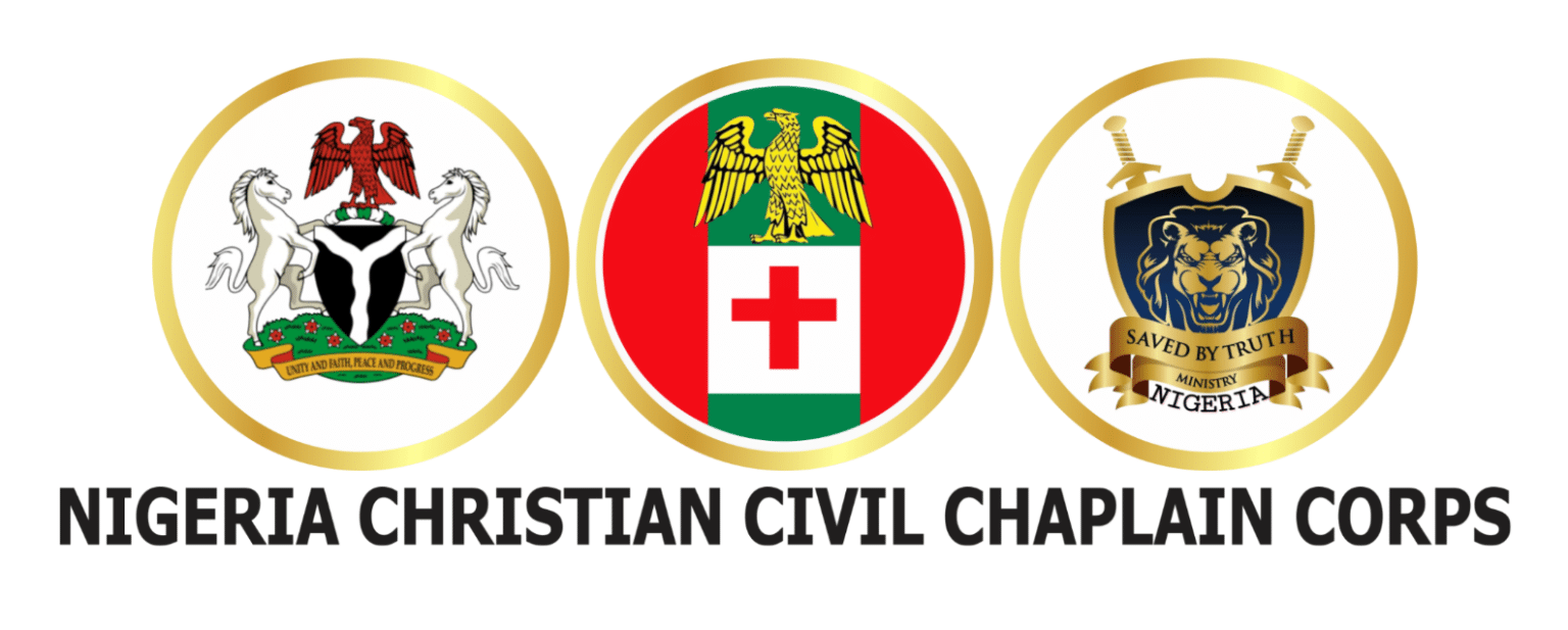 Chaplain Daniel Joe Alimi addressing members of a paramilitary faith-based organisation during a national gathering.