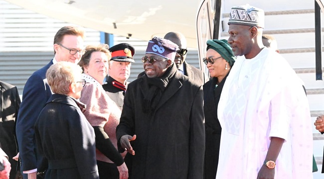 Uk Officials welcome President Bola Tinubu and First Lady, Senator Oluremi Tinubu to London 