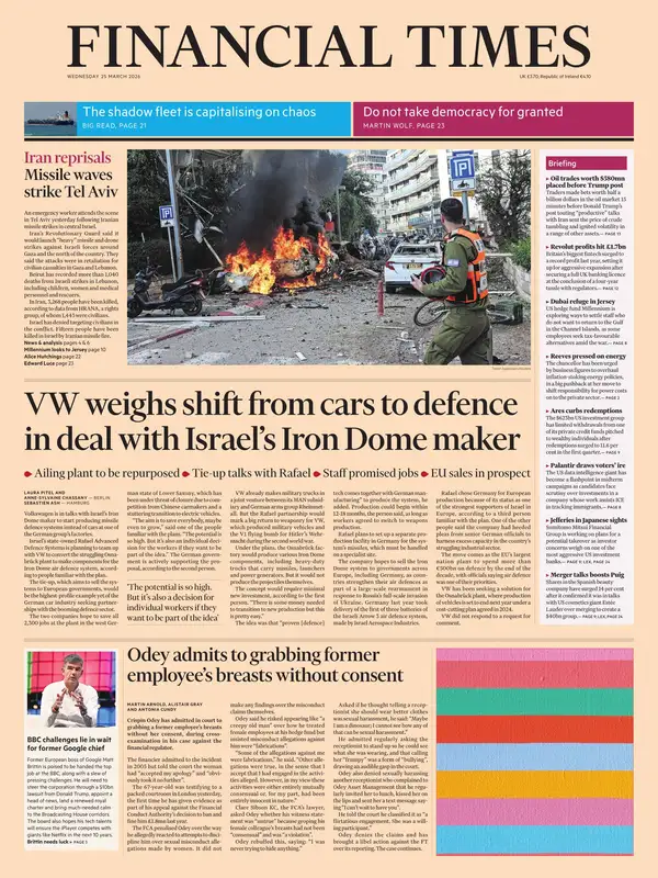 Front pages of Newspapers around World — 25 March 2026