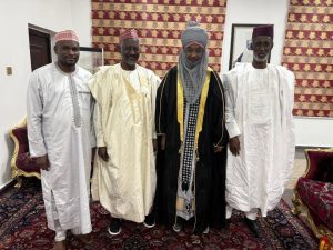 Emir Muhammadu Sanusi II meets privately with Kano Governor Abba Kabir Yusuf’s delegation at Gidan Rumfa palace
