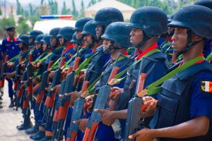 NSCDC officers stationed at a CBT centre in Enugu during the 2026 UTME organised by Joint Admissions and Matriculation Board.