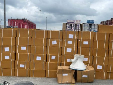 Shipping containers intercepted at Onne Port in Rivers State containing illicit opioids seized by Nigerian anti-drug authorities.