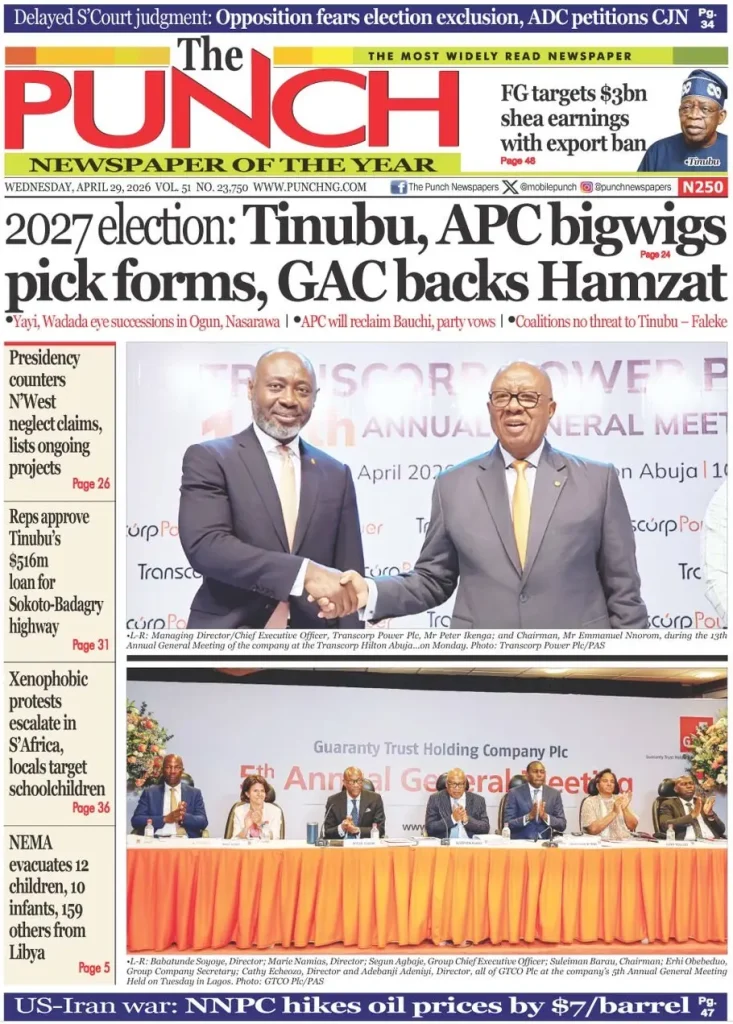 NIGERIA HEADLINE NEWS