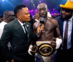 Carter Efe after the celebrity boxing match