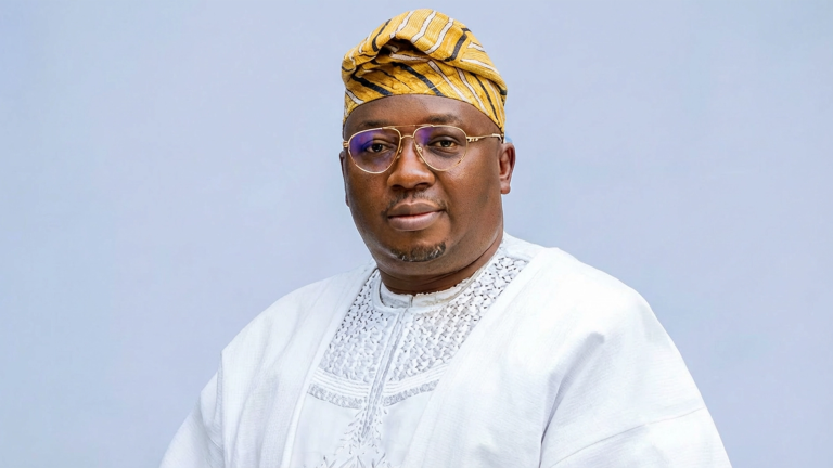 Ex-Power minister Adelabu enters Oyo 2027 race Adebayo Adelabu addressing APC supporters during his governorship declaration event in Ibadan, Oyo State.