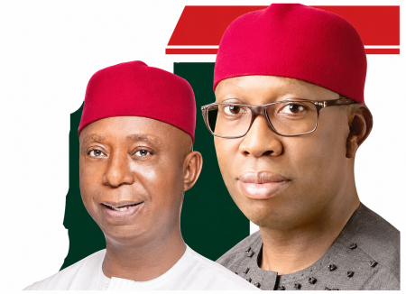 Senator Ned Nwoko and Ex Governor of Delta State, Ifeanyi Okowa