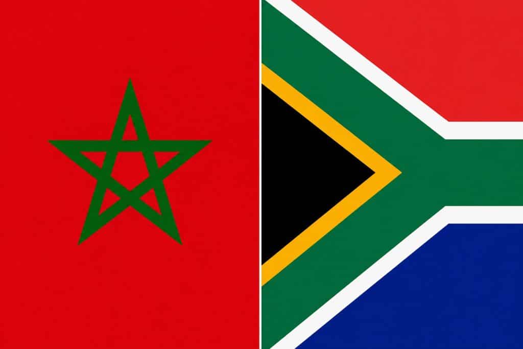 Flags of Morocco and South Africa