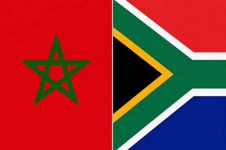 Morocco becomes Africa’s industrial leader as South Africa faces Xenophobic violence Flags of Morocco and South Africa