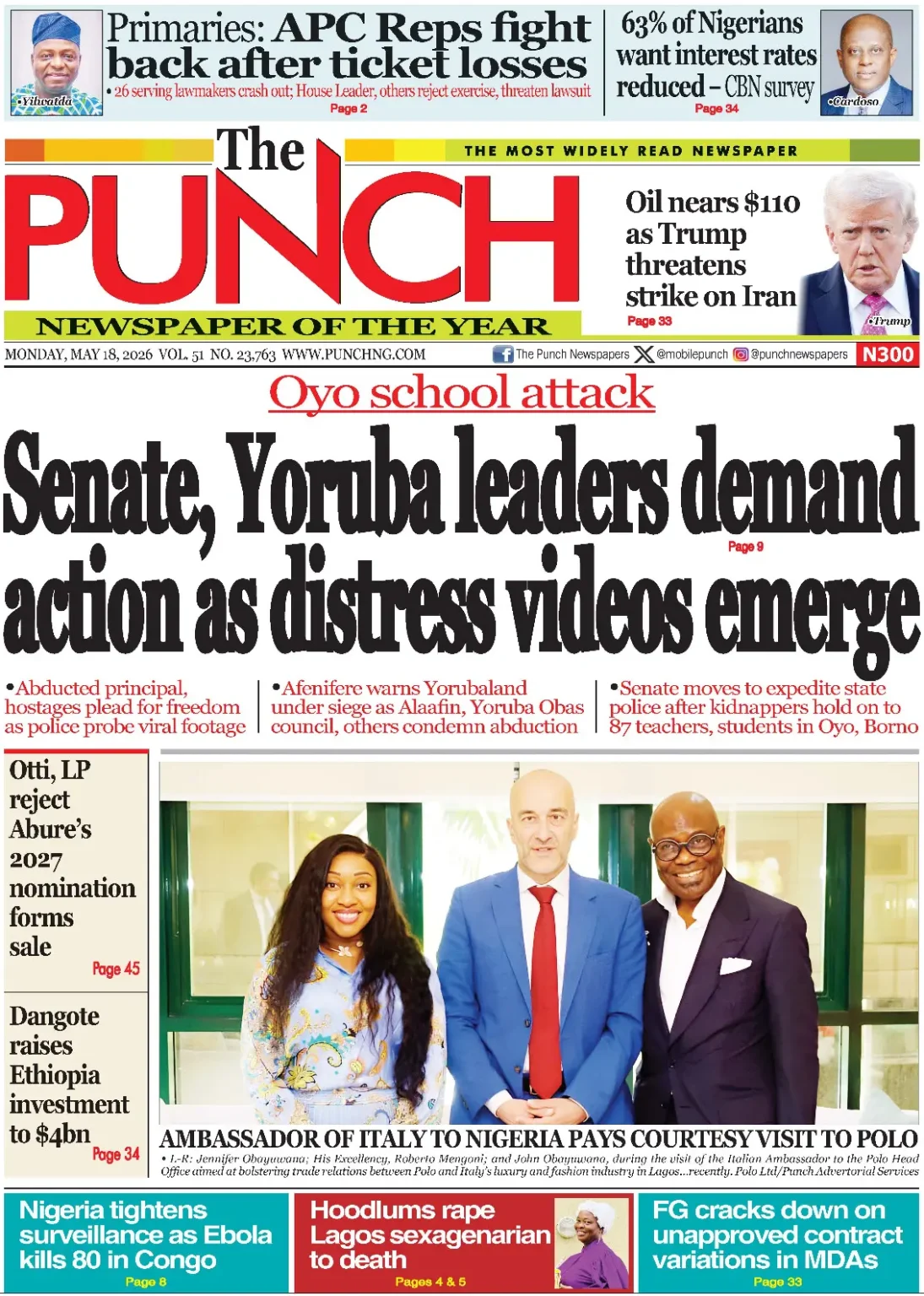 Nigeria & world breaking headlines – may 18, 2026 Nigeria & world breaking headlines – may 18, 2026