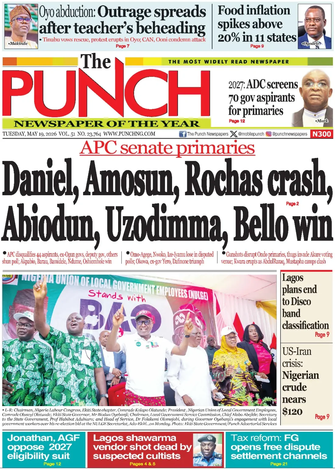Nigeria & world breaking headlines – may 19, 2026 NIGERIA