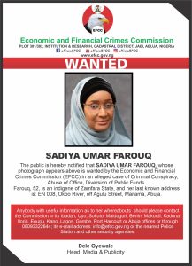 EFCC Declares Ex-Minister Sadiya Umar Farouq Wanted