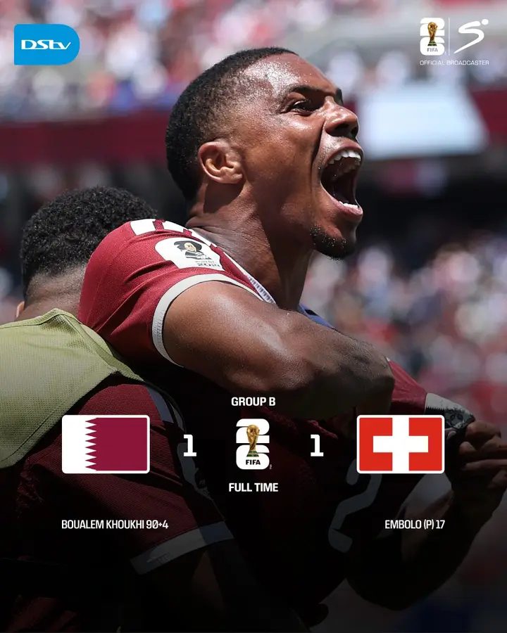 Qatar secures first World Cup point against Switzerland