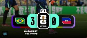 2026 World cup: Brazil defeat Haiti 3-0 in convincing victory 2026 world cup