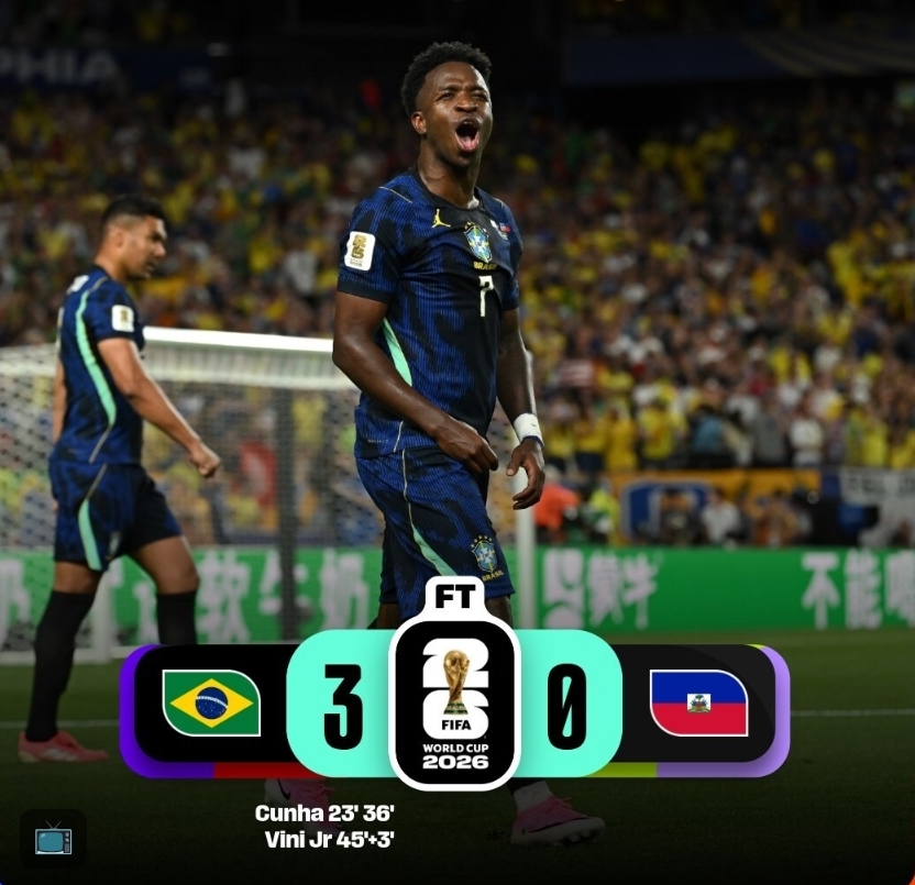 2026 FIFA World Cup l: Brazil dominate Haiti 3-0 in convincing victory 2026 FIFA World Cup