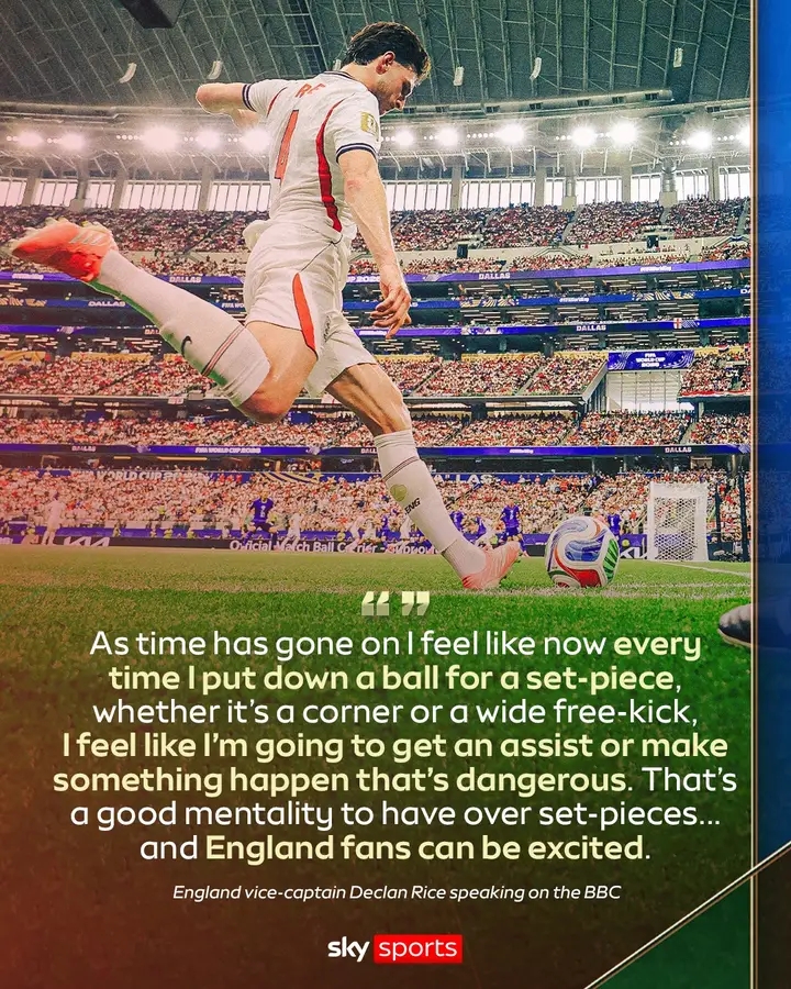 Declan Rice confident over England set-pieces England
